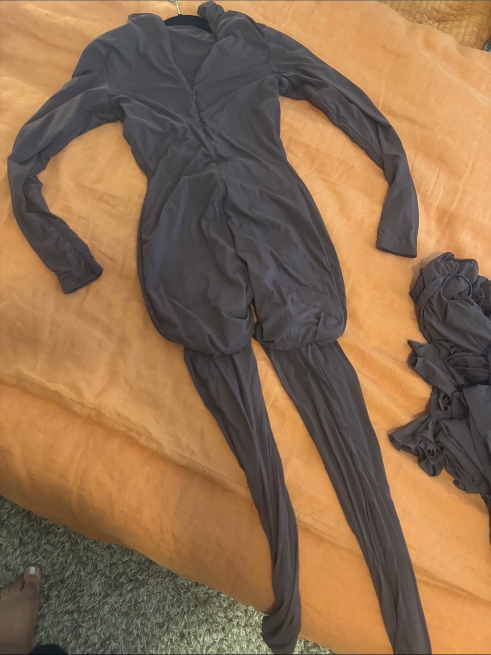 naked wardrobe brown  Long Sleeve Jumpsuit Pajama